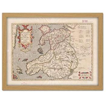 Welsh Heritage Map – 18x24 Light Oak Frame