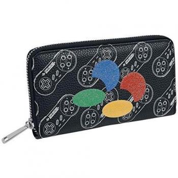 SNES AOP Zip Wallet in Schwarz