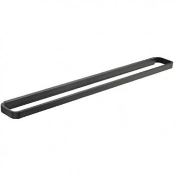 Toallero doble de pared con acabado negro mate