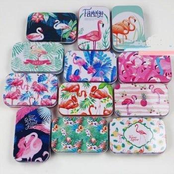 Caja de dulces de hojalata vintage con estampado de flores 1 unidad