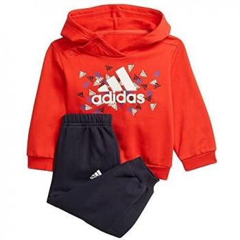 Adidas I Bos Jog Set Rosso-Bianco per Bambini 3 Mesi