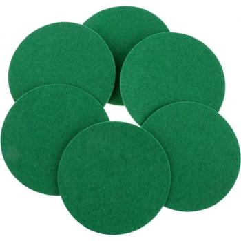 Airhockey accessoires duwers vilt pads set van 6 groen
