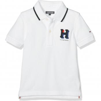 Polo Tommy Hilfiger Ame Badge S/S para Niñas, Blanco