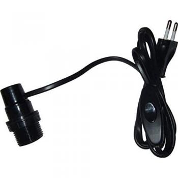 Spina laterale nera per portalampada E27 Electraline