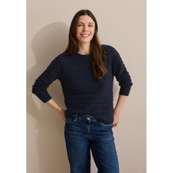 Pull bleu en maille pour femme Cecil Taille M