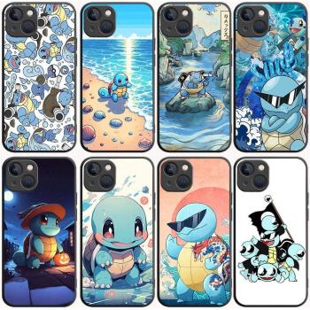 B-76 Water Squirtle Capa Preta para OPPO A5 A9 A15 A16 A55 A94 A95 A96 Reno 6 7 8 10 5G Realme 7I 8I C30 C31 VIVO V23E V25 V27 Pro Y20S Y17S VIVO Y12S castanho amarelado