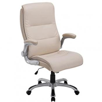 TPFLiving Bürostuhl Vila mit ergonomisch geformter Rückenlehne Kunstleder Creme