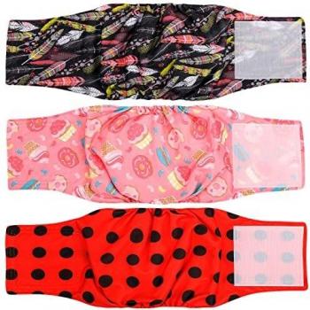 MICOOYO Reusable Dog Diapers Male 3-Pack