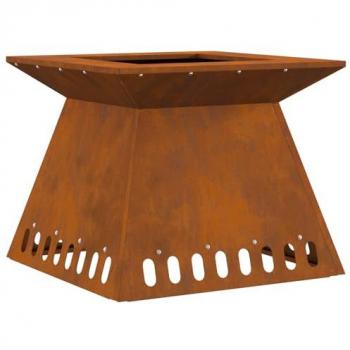 Brown Weathering Steel Fire Pit 48x48x40