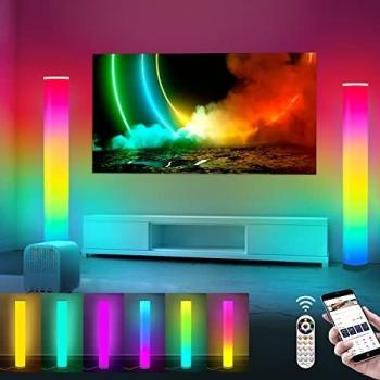 Dimmbare LED Stehlampe Wohnzimmer – Farbwechsel & Fernbedienung