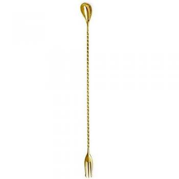 Triple‑Blade Golden Mix Spoon – 30 cm