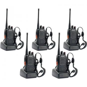 CasaCom UHF Walkie Talkie BF‑888S 400–470 MHz – Set di 5 pezzi