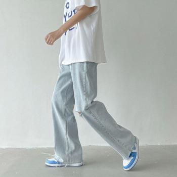 Jean déchiré bleu clair pour homme