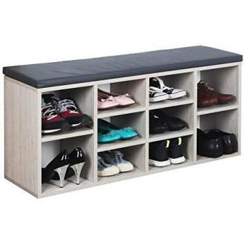 Scarpiera a Sedia RICOOM 104x49x30 cm, Panca Ingresso Rovere