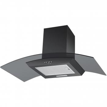 Cookology Unbranded CGL900BK 90cm Black Glass Chimney
