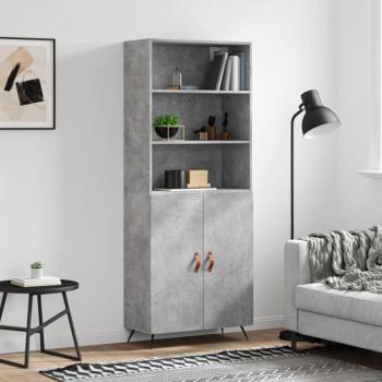 Estantería Alta Gris Contrachapado con Detalle de Hormigón – MAISON EXCLUSIVE Furniture Limited