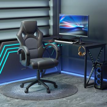 Vinsetto Racing Gaming Chair Swivel Home Office Gamer Chair with Wheels Grey