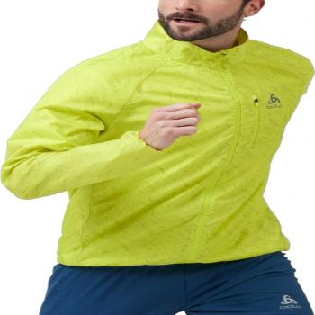 Giacca Zeroweight Print Uomo Odlo Giallo Fluorescente
