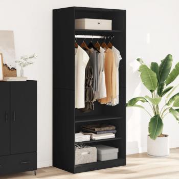 Schwarzer Kleiderschrank 80x50x200 cm Holzwerkstoff vidaXL