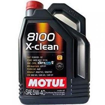 Großpackung Motul 8100 X-clean Motoröl mit einer Kapazität von 5 Litern und der Viskosität 5W40