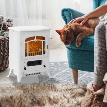 HOMCOM Freestanding Electric Stove Fireplace Heater