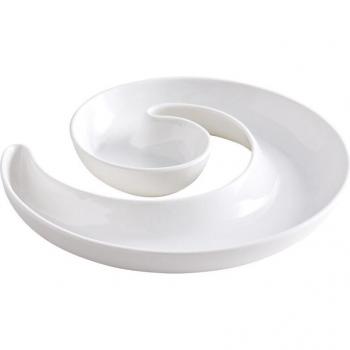 Pure White Divided Plate for Dried Fruits