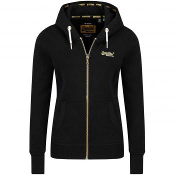 Superdry Orange Label Elite Zippered Hoodie – Grau meliert/Schwarz – Gr. 38