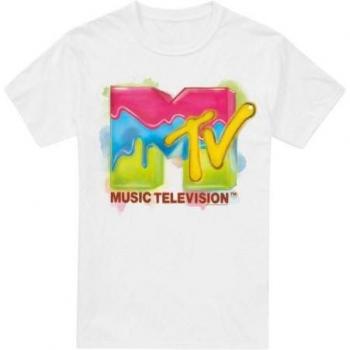 MTV Uomo T-Shirt XXL Bianco con Logo