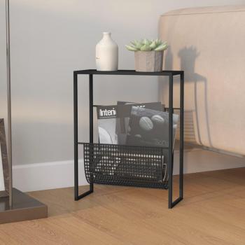 Black Steel Magazine Rack 35x15x45 cm by vidaXL