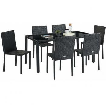 Espace Repas Extérieur – Tablechair2 (Verre Trempé + Osier)