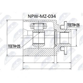 Tête de cardan et jeu d’assemblage d’arbre de transmission – Ford Ranger Mk2 (NTY NPW‑MZ‑034)