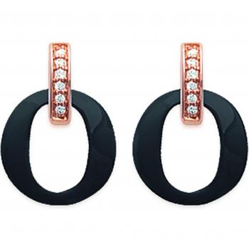 Lily's Treasure: Gold-Plated Sissi Black Earrings