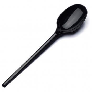 2000‑Piece Black Disposable Dessert Spoon Pack – Polystyrene