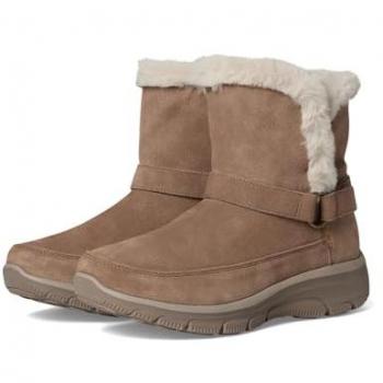 Skechers Dreamer Luxe Slip‑Ins – Dark Taupe Suede & Metal Accents (UK 8)
