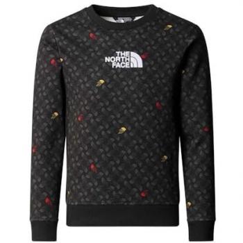 North Face Bambino Felpa Drew Peak Light Loghi Bianchi su Nero