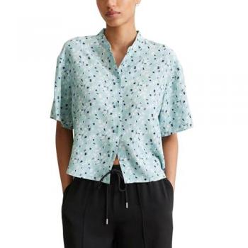 Marc O'Polo Crop-Bluse Relaxed – Blau – L