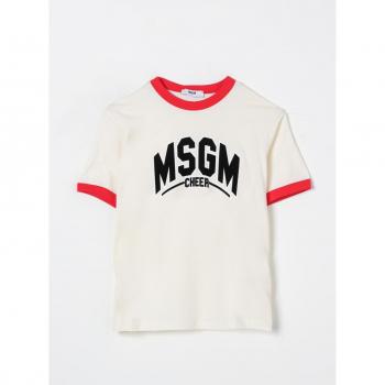 T-shirt MSGM KIDS maxi logo Crema Taglia 10 Bambino
