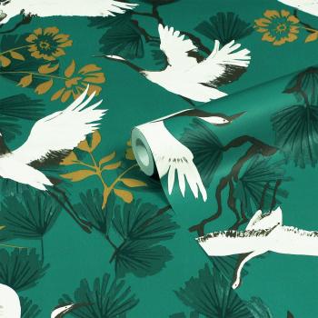 Demoiselle Tropical Printed Wallpaper