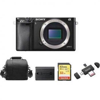 Paquete Profesional Sony A6000 con SD 32 GB, Bolsa y Batería NP‑FW50