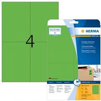 HERMA 4564 Green Rectangle Stickers – 80 pcs, Laser & Inkjet Compatible