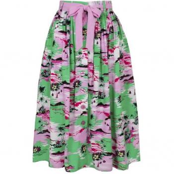Hell Bunny Multicolored Kai Skirt, Medium-Length (XS to XL)