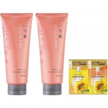 Ichikami Japanische Feuchtigkeitscreme 150g x 2 + Styling Haarcreme