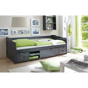 TiCAA Multifunktionsbett Marlies Kiefer Grau
