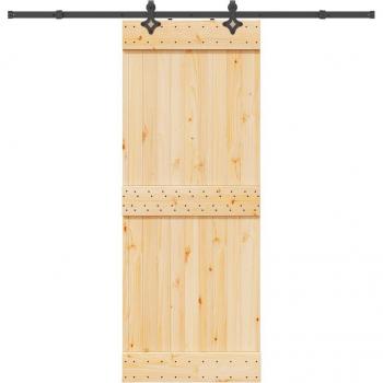 Porte Coulissante en Pin Massif 80x210 cm