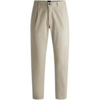 BOSS Beige Chino Hose mit Bundfalten – Slim Fit, Männergröße 33/30