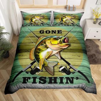 Juego de Cama Microfibra con Diseño de Animales de Pesca
