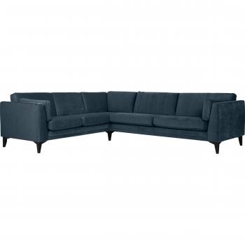 Ecksofa Avignon von Furninova – Skandinavisches Design, inkl. 2 Armlehnenkissen, 237 cm breit, 78 cm hoch, 283 cm tief, Velours