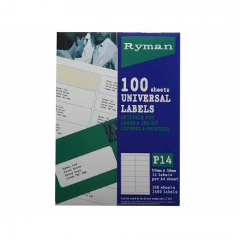 Ryman 38x99 mm Address Label Pack (P14, 100 Sheets)