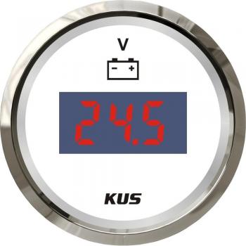 KUS 2 Marine Voltage Gauge with Red and Yellow Backlight