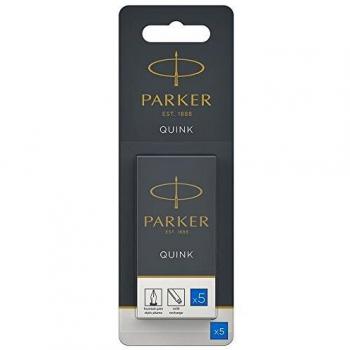 Parker Quink Long Ink Refill Cartridge for Fountain Pens Blue (Pack 5)